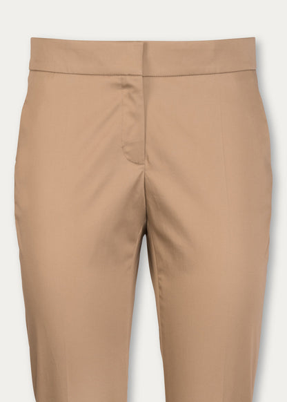 Pantalon en satin de coton beige