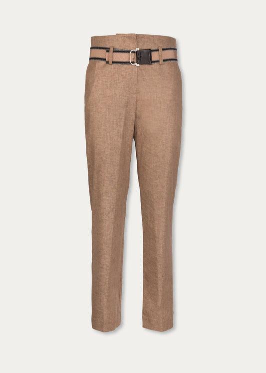 Beige linen pants