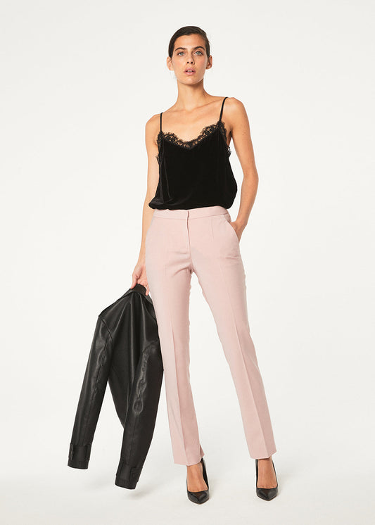 Pink thread-by-thread pants