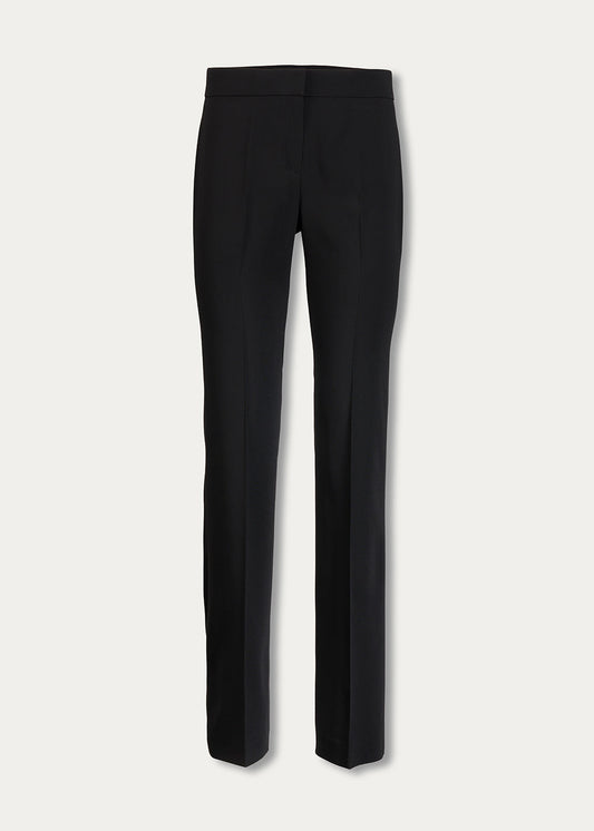 Black pants with marked pleats