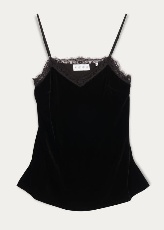 Black velvet tank top