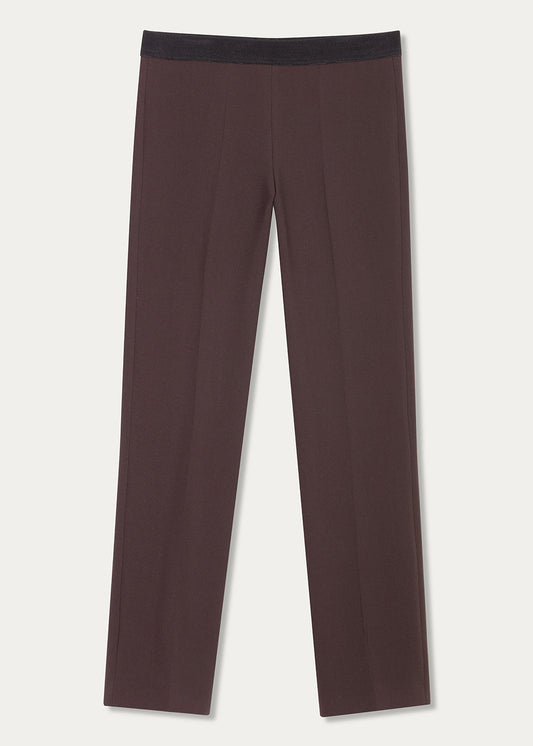 Brown elastic waist pants