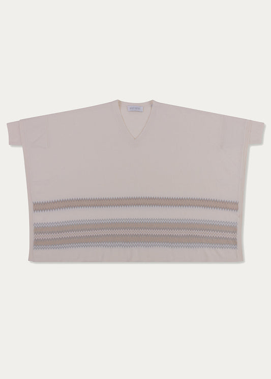 White cashmere poncho