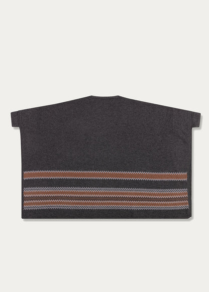 Grey cashmere poncho