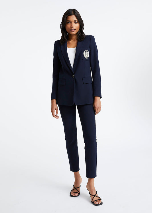 Navy blazer with badge