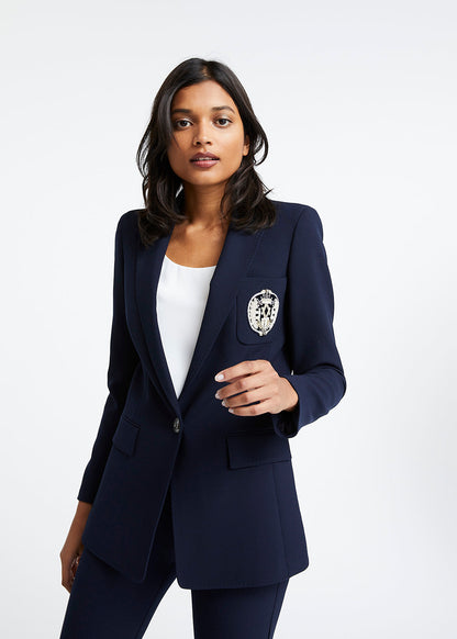 Blazer marine avec écusson