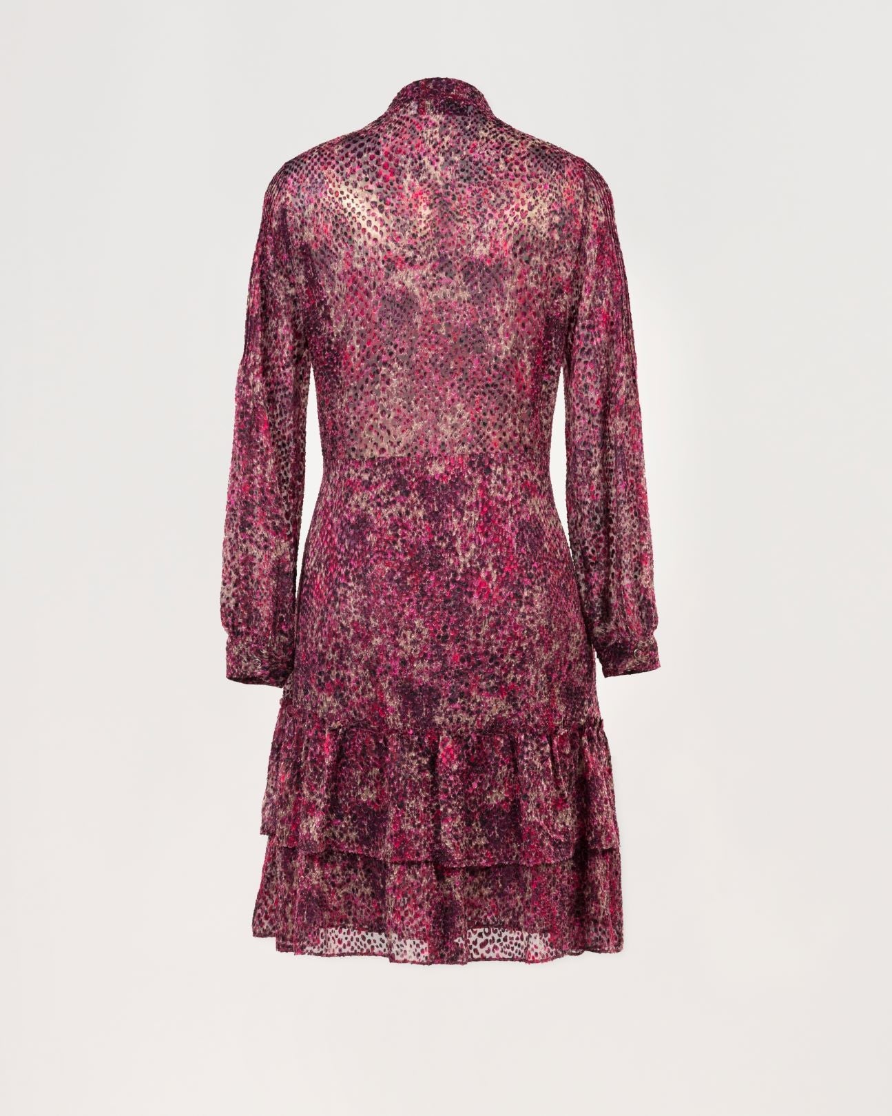 ROBE A VOLANTS FUSHIA