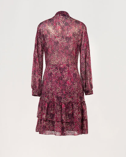 ROBE A VOLANTS FUSHIA