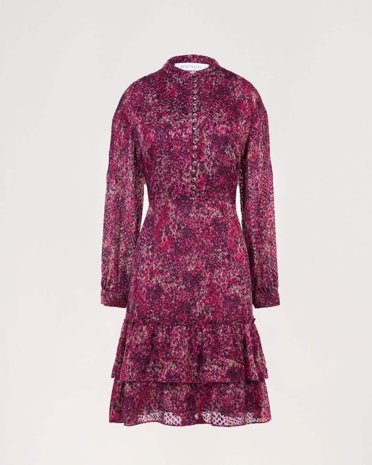 ROBE A VOLANTS FUSHIA