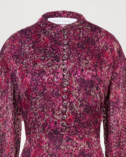 ROBE A VOLANTS FUSHIA